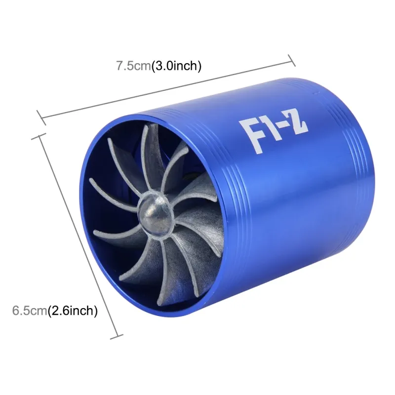 F1-Z Auto Roestvrij Universal Supercharger Turbo Retrofit Kit Dual Dubbele Turbine Air Intake Fuel Saver