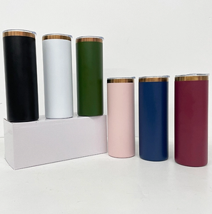 Vaso Recto Delgado de Acero Inoxidable de 20 oz con Recubrimiento de Cobre, en Negro, Verde, Rosa, Blanco y Marrón, para Grabado Láser - Product Image 3