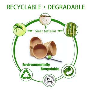 Tazón de comida de papel personalizado de 750ML y 1,5 L, contenedor de comida desechable para llevar sopa, tazón de papel artesanal blanco de fideos instantáneos con tapa - Product Image 4