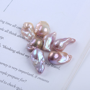 14-17mm Buttoned Freshwater Cultured <b>Pearls</b> Natural <b>Loose</b> Irregular Shaped Semi-Finished <b>Pearl</b> Chains - Product Image 4