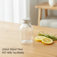 Bouteilles de boisson transparentes jetables en PET pour jus et café, anti-fuite, avec logo personnalisé (250ml/350ml/500ml)
