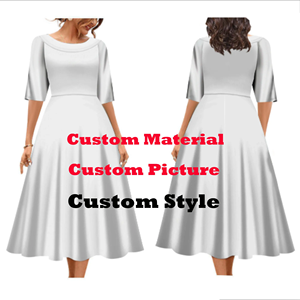 Stampa su richiesta regalo personalizzato per la festa della mamma taglie forti abito da donna bianco Sunday Design Samoa polinesiani stile tribale eleganti abiti Midi - Product Image 6