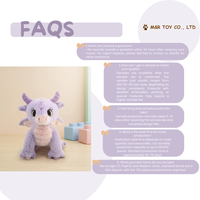 Peluche douce et mignonne de dragon violet fantaisiste - Cadeau pour enfants de 11 à 30 cm, services OEM et ODM disponibles