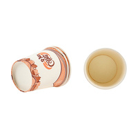 Gobelet en papier jetable personnalisé avec logo, 6oz 8oz, simple revêtement PE, pour milkshake et boissons chaudes, idéal pour les fêtes, impression flexographique