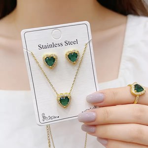 Conjunto <span class=keywords><strong>de</strong></span> Joyería <span class=keywords><strong>de</strong></span> <span class=keywords><strong>Acero</strong></span> <span class=keywords><strong>Inoxidable</strong></span> con Forma <span class=keywords><strong>de</strong></span> Corazón, Cadena <span class=keywords><strong>de</strong></span> Clavícula Simple <span class=keywords><strong>y</strong></span> Versátil con Collar <span class=keywords><strong>de</strong></span> Diamantes, <span class=keywords><strong>Aretes</strong></span> <span class=keywords><strong>y</strong></span> Anillo <span class=keywords><strong>de</strong></span> Moda - Product Image 6