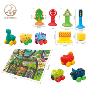 Ensemble de jouets de dessin animé en PVC pour bébé doux d'approvisionnement d'usine comprenant un <span class=keywords><strong>tapis</strong></span> de <span class=keywords><strong>jeu</strong></span> de voiture de <span class=keywords><strong>dinosaure</strong></span> pour les cadeaux d'anniversaire d'enfants dans un emballage de boîte - Product Image 4