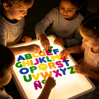 Lettres de l'alphabet en acrylique arc-en-ciel sans phtalates, épaisseur 2,5-3,0 mm, pour table lumineuse DIY, jeu sensoriel, décoration éducative Montessori pour enfants