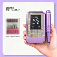 Mini perceuse à ongles sans fil 45000 tr/min, lime à ongles électrique rechargeable, ponceuse à ongles portable, batterie 1800 mAh
