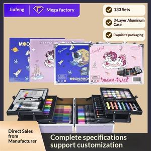 Ensemble <span class=keywords><strong>de</strong></span> 133 outils <span class=keywords><strong>de</strong></span> <span class=keywords><strong>dessin</strong></span> pour enfants, coffret cadeau spécial, boîte en aluminium, ensemble complet <span class=keywords><strong>de</strong></span> fournitures artistiques, stylo aquarelle, <span class=keywords><strong>crayon</strong></span>, <span class=keywords><strong>crayon</strong></span> <span class=keywords><strong>de</strong></span> couleur - Product Image 1