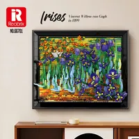 21333 Reobrix 66701 Bloques de Construcción de Flores de Iris, Clúster de Flores Estereoscópicas en 3D, 3480 Piezas, Juguete de Regalo para Adultos