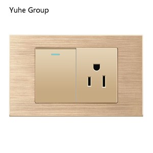 Enchufe de pared negro estándar americano tailandés tipo C con interruptor eléctrico negro cepillado y USB tipo C - Product Image 5