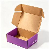 Boîte d'expédition en carton ondulé personnalisée pour le commerce électronique, avec bande autocollante détachable et fermeture éclair