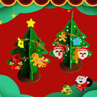 Kits d'artisanat pour enfants avec des motifs de Père Noël et de rennes, arbres de Noël en peluche faits à la main et écologiques