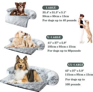 Großhandel Luxus moderne abnehmbare wasserdichte Hunde bett Couch Samt Kunst pelz Haustier Schlafs ofa Bett bezug Möbel Protector Dogbed Hot - Product Image 4