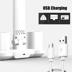 Lámpara de Mesa LED de Doble Cabezal, Multifuncional, Plegable, Táctil, con Calendario, Reloj y USB, para Dormitorio, Mesita de Noche, Lectura - Product Image 4
