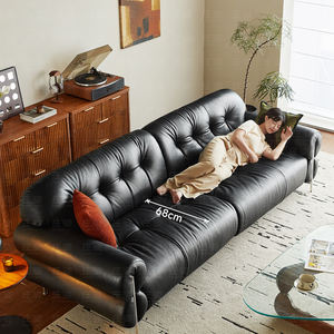 Sofá de azúcar negro con estilo italiano antiguo minimalista pequeño apartamento Hotel, apartamento, casa de familia, sofá negro famoso en Internet - Product Image 3