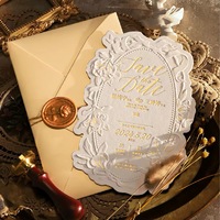 Invitaciones de Boda Vintage con Impresión Tipográfica, Forma Especial, Hechas a Medida, Tarjetas de Papel de Algodón Ecológico