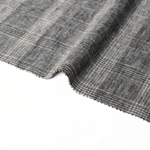 25 marchandises spot en stock pas de quantité minimale de commande spécial noir blanc Glen <span class=keywords><strong>à</strong></span> carreaux léger doux <span class=keywords><strong>laine</strong></span>-coton mélange tissu pour costume manteau robe - Product Image 1