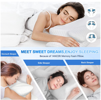 Oreiller de soutien en mousse à mémoire de forme ergonomique pour les dormeurs du ventre latéral taie d'oreiller confortable pour le soutien des épaules cervicales