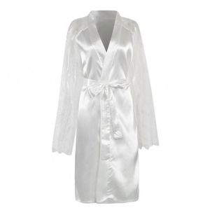 Pijamas de Seda 100% de Alta Calidad con Logotipo Personalizado, Talla Grande, Ropa de Dormir para Mujer, Vestidos de Satén, Lencería al por Mayor - Product Image 4