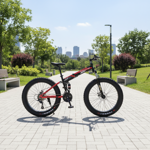 Vélo de plage pliable <span class=keywords><strong>Mongoose</strong></span> Fatbike avec fourche en acier, système de frein à disque, pneus larges, double suspension, vélo de course ordinaire - Product Image 3