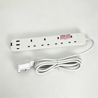 Stop Kontak Anjehold Grosir Pabrik UK dengan Penutup Pengaman, 4 Stop Kontak, 2 USB, 1 Type-C, Soket Ekstensi untuk Rumah dan Kantor