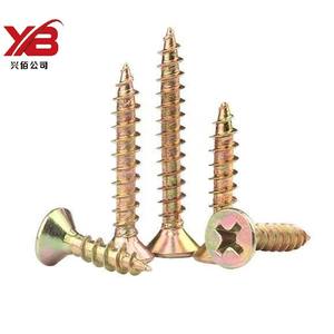 Tornillos autorroscantes empotrados en cruz avellanados resistentes al óxido y a la corrosión con revestimiento amarillo, rosca de doble <span class=keywords><strong>curso</strong></span>, perforación rápida para - Product Image 1