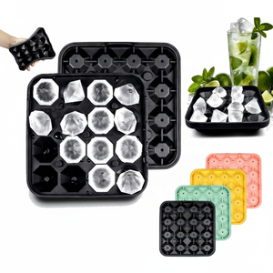 Moule à glaçons en silicone de qualité alimentaire OEM ODM à 16 compartiments en forme de diamant pour whisky et vin - Product Image 3