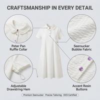 Robe en seersucker haut de gamme pour femme, directement de l'usine, conception sur mesure et personnalisation du logo, qualité supérieure, mode estivale en gros