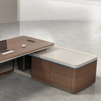 Bureau de direction modulaire minimaliste en forme de L, table de bureau de luxe, design moderne, mobilier de bureau en bois