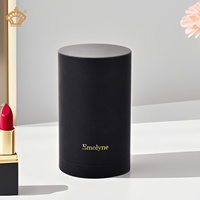 Emballage en papier rigide de luxe exclusif avec estampage à chaud en feuille d'or, boîte cosmétique cylindrique faite à la main, matériaux recyclés, écologique