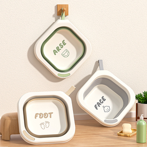 Juego de <span class=keywords><strong>lavabo</strong></span> plegable multifunción, <span class=keywords><strong>lavabo</strong></span> plegable de plástico con diseño de dibujos animados para viajes infantiles - Product Image 1