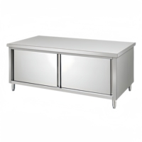 Armoire de travail professionnelle en acier inoxydable 201/304, conception entièrement fermée, épaisseur 1,0 mm-1,5 mm, pour cuisine commerciale, personnalisable OEM