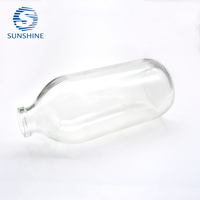 Bouteille en verre cylindrique pour infusion de 500 ml avec bouchon en caoutchouc, flacon médical vide pour l'emballage de liquides intraveineux