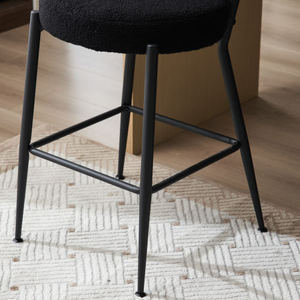 Lot de <span class=keywords><strong>4</strong></span> <span class=keywords><strong>chaises</strong></span> de <span class=keywords><strong>bar</strong></span> modernes rembourrées en tissu teddy-Tabouret haut à base métallique-Convient pour la cuisine, la salle à manger et le salon - Product Image 6