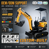 Mini-excavatrice compacte 0,8T 1T avec moteur EPA, mini-pelle 800 kg sur chenilles, idéale pour les entreprises de location - Meilleur prix