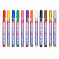 Stylos marqueurs pour nail art, pointe fine en fibre de 0,7 mm, 12 couleurs, encre à séchage rapide sans danger pour la peau, pour les artistes de salon, la création de motifs d'ongles DIY, OEM