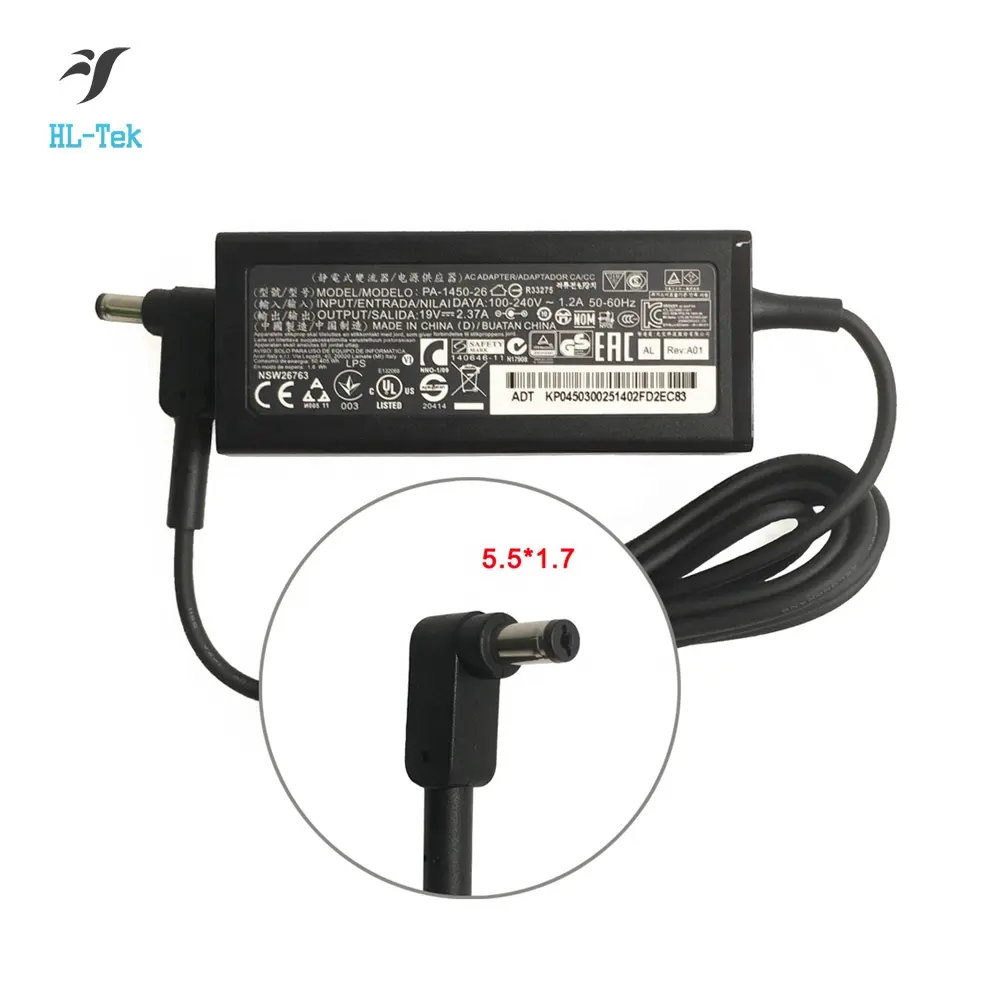 แล็ปท็อปชาร์จของแท้ A13-045N2A 19V 2.37A 45W 5.5X1.7Mm อะแดปเตอร์ไฟ AC สำหรับ ACER Aspire V5-431P V5-431 V5-471G Notebook