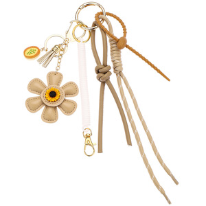 Pendentif créatif en cuir PU motif tournesol et <span class=keywords><strong>marguerite</strong></span>, inspiré des créateurs de luxe, breloque de sac et porte-clés tendance pour femme - Product Image 6