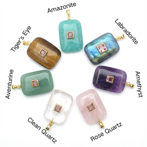 Dijes de Cuarzo Cristal Natural Chapados en Oro para Hacer Joyería DIY con Colgantes de Piedras Mixtas para Regalo - Product Image 5