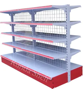 Health Supplement Sneaker Display Mart Rack Grid Panel Metal Wire Mesh Supermarket Estante Display Rack Gondola Shelving