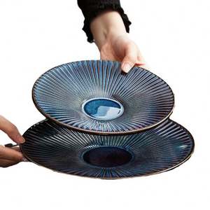 Portata Moderna Per <span class=keywords><strong>La</strong></span> Cena Piatto <span class=keywords><strong>Da</strong></span> Barocco <span class=keywords><strong>Di</strong></span> Lusso Nordica Rotonda Servizio Floreale Design Con Piume Unico Piatti In Rame - Product Image 1