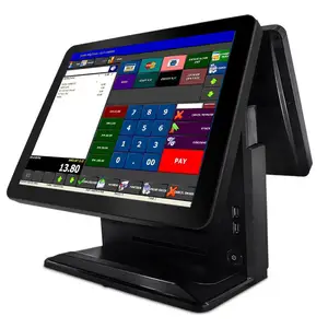Doppel-Touchscreen-Terminal Pos mit Scanner/Kassen schublade/Kartenleser/58mm oder 80mm Drucker kasse
