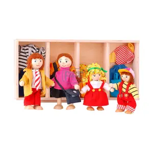 New Desgin Dressing Toy Play Set For Kids Wooden MIni Doll Toy
