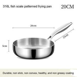 Padella Antiaderente Multifunzionale in Acciaio Inox 316 con Motivo a Squame di Pesce per Friggere e Bollire - Product Image 6