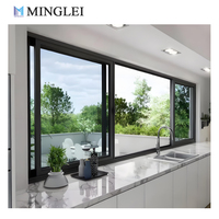 Fenêtre coulissante en aluminium à double vitrage, super isolée, à faible consommation d'énergie, avec moustiquaire