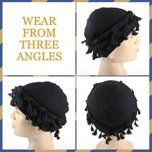<span class=keywords><strong>Bonnet</strong></span> <span class=keywords><strong>Homme</strong></span> Doublé Pull-over Européen-Américain, Nouveau <span class=keywords><strong>Bonnet</strong></span> Croisé <span class=keywords><strong>avec</strong></span> Bord à Pompon, Coiffure Personnalisée, <span class=keywords><strong>Bonnet</strong></span> à Queue Torsadée - Product Image 4