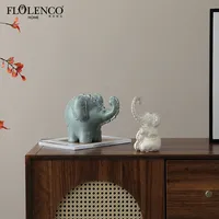 Ornement décoratif pour la maison en céramique en forme d'éléphant, style contemporain et créatif