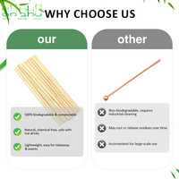 Bâtonnets à café jetables écologiques en bambou et bois