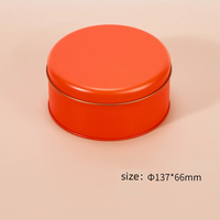 Boîte en étain ronde unie 137*66mm, boîtes à biscuits multicolores, boîtes en étain pour bonbons de mariage et cadeaux de mariée en gros